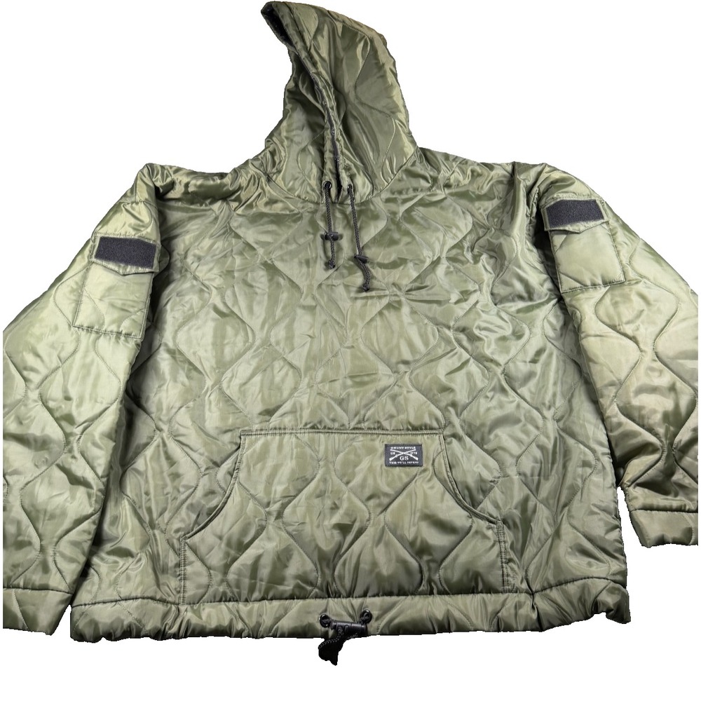 Grunt Style Pouch Puff Jacket Men's 4XL Olive Quilted Hooded Tactical Pullover